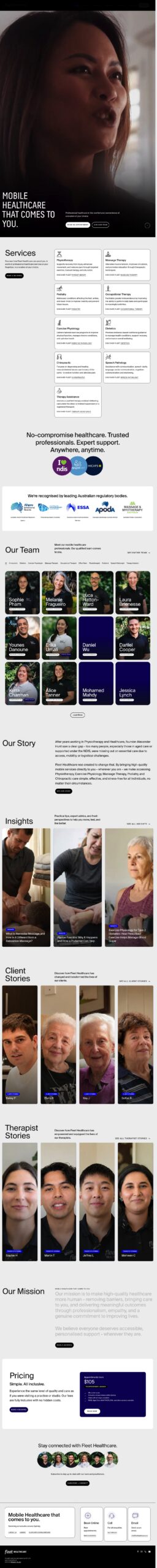 Fleet Healthcare homepage screenshot