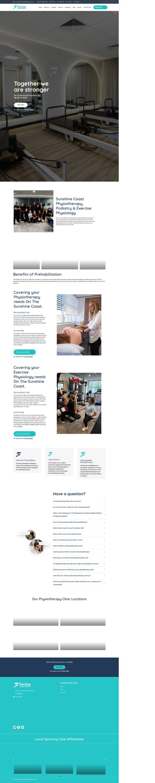 Fortius Allied Health homepage screenshot