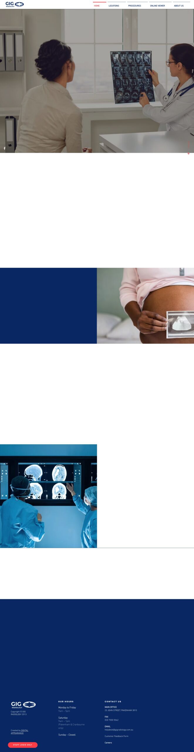 Gigradiology homepage screenshot