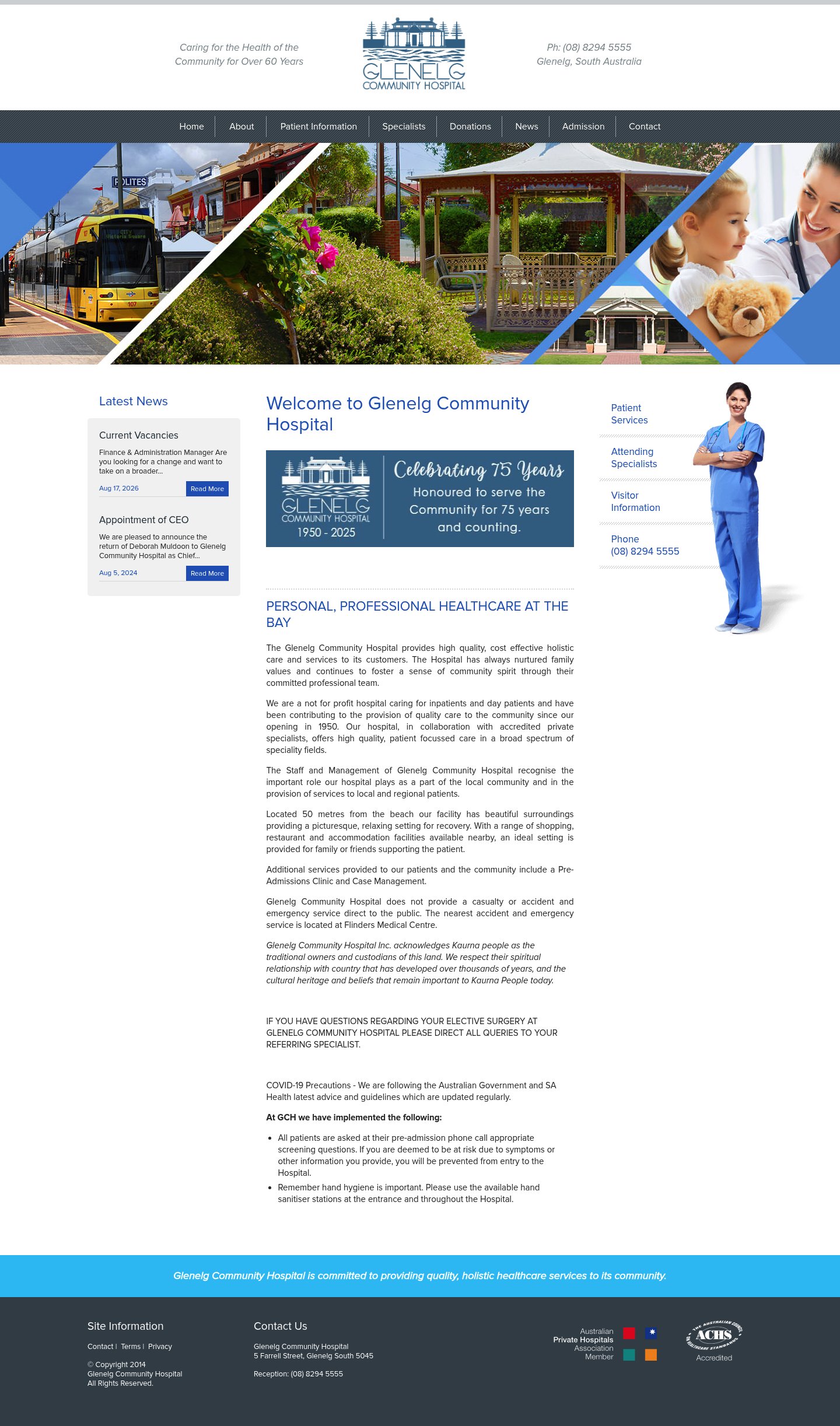 Glenelg Community Hospital Inc. homepage screenshot