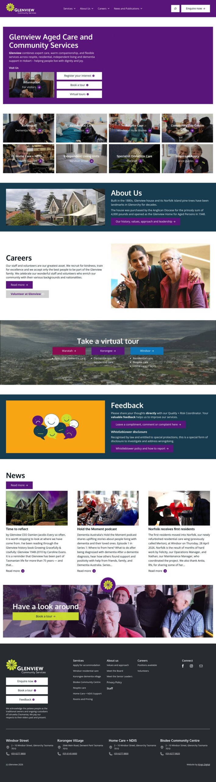 Glenview Community Services Inc homepage screenshot
