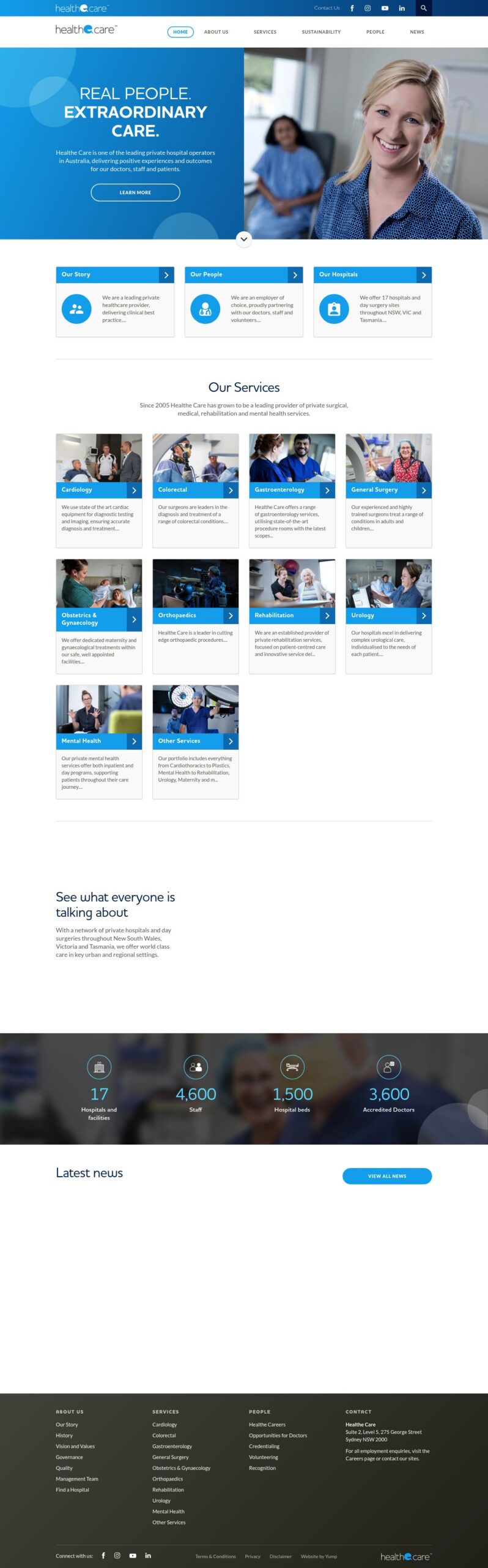 Healthe Care homepage screenshot