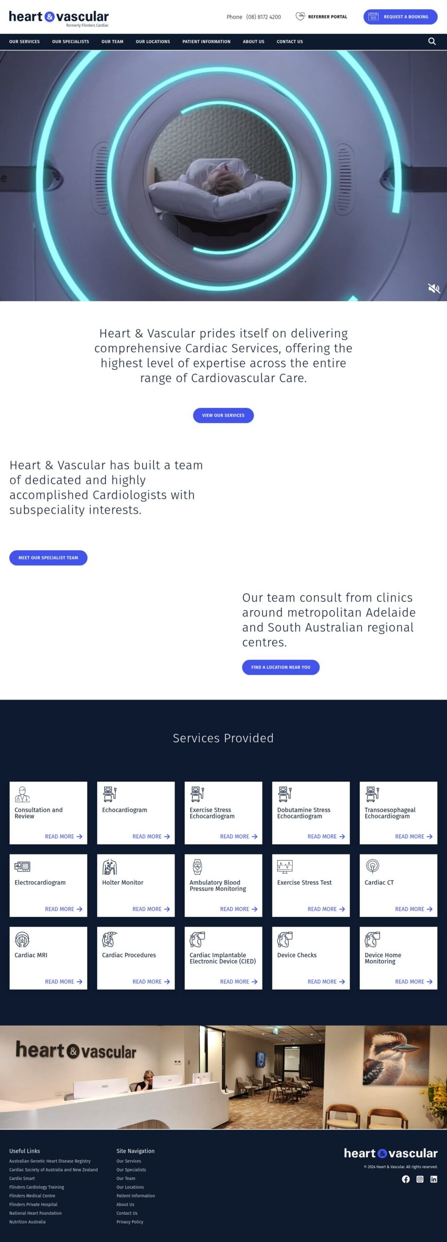 Heart and Vascular homepage screenshot