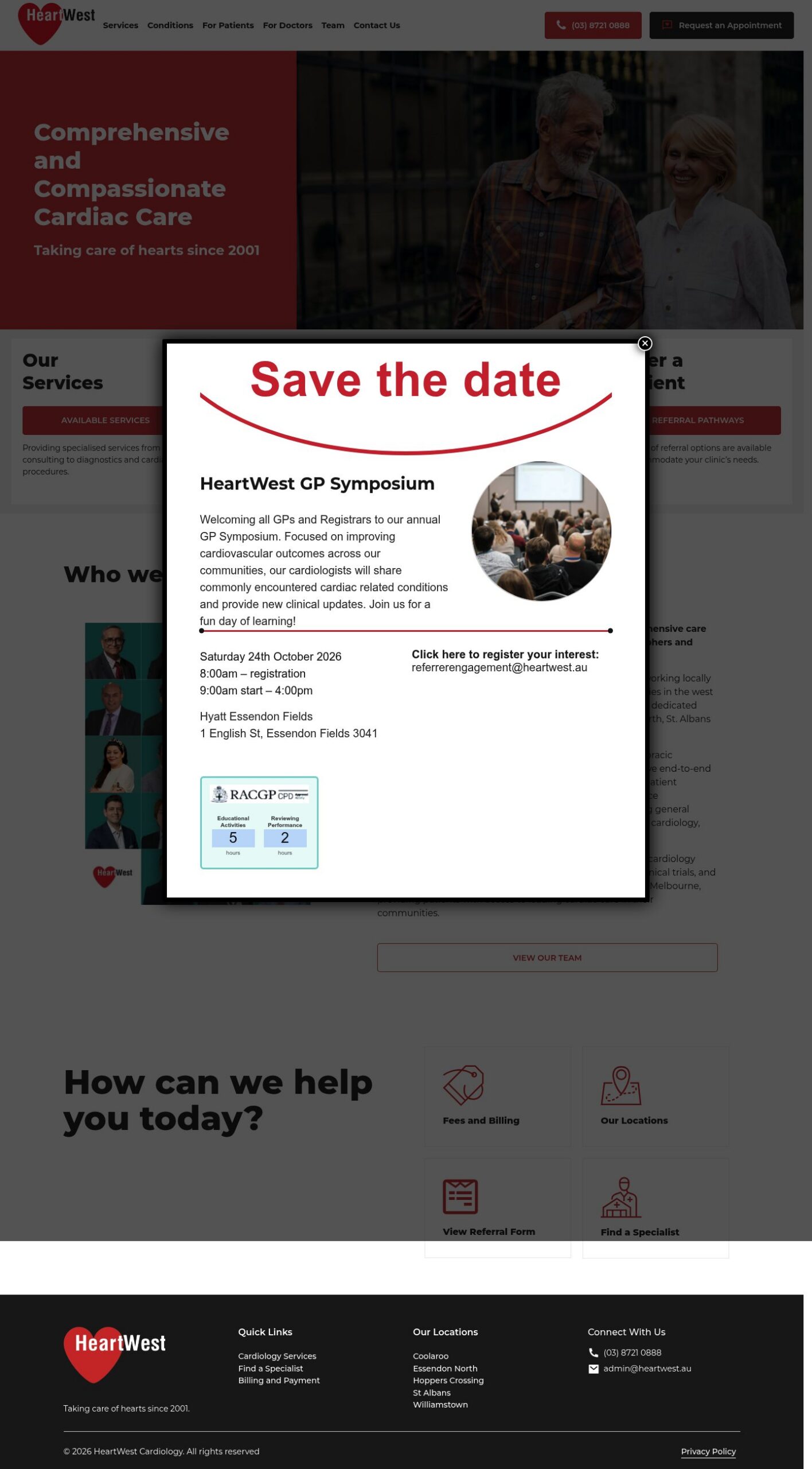 HeartWest Cardiology Group homepage screenshot