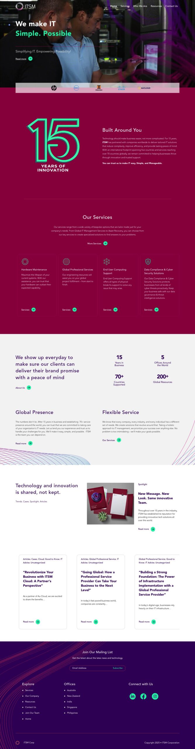 ITSM Corporation homepage screenshot