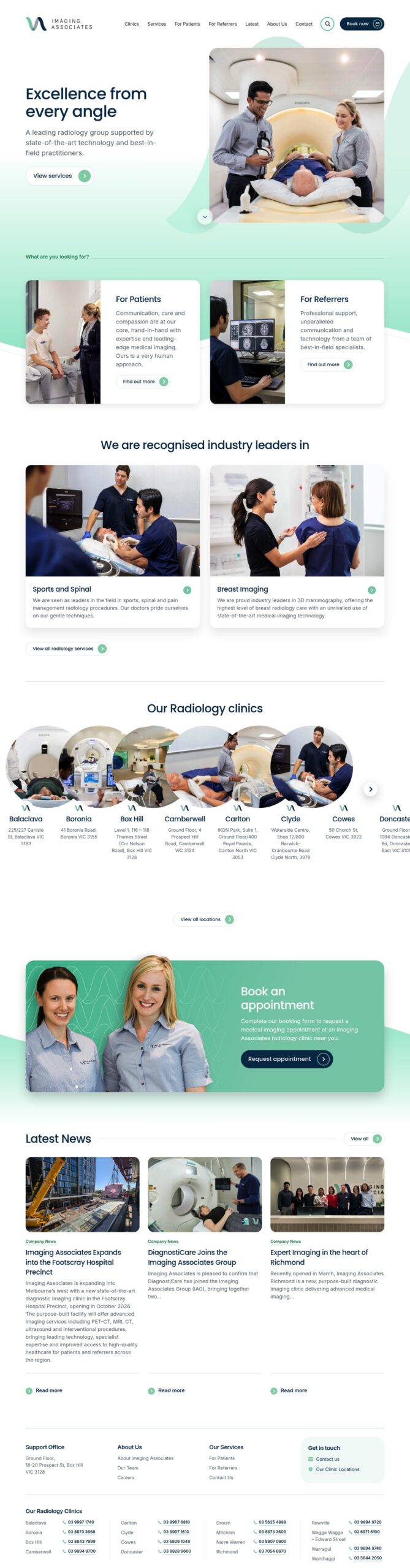 Imaging Associates homepage screenshot