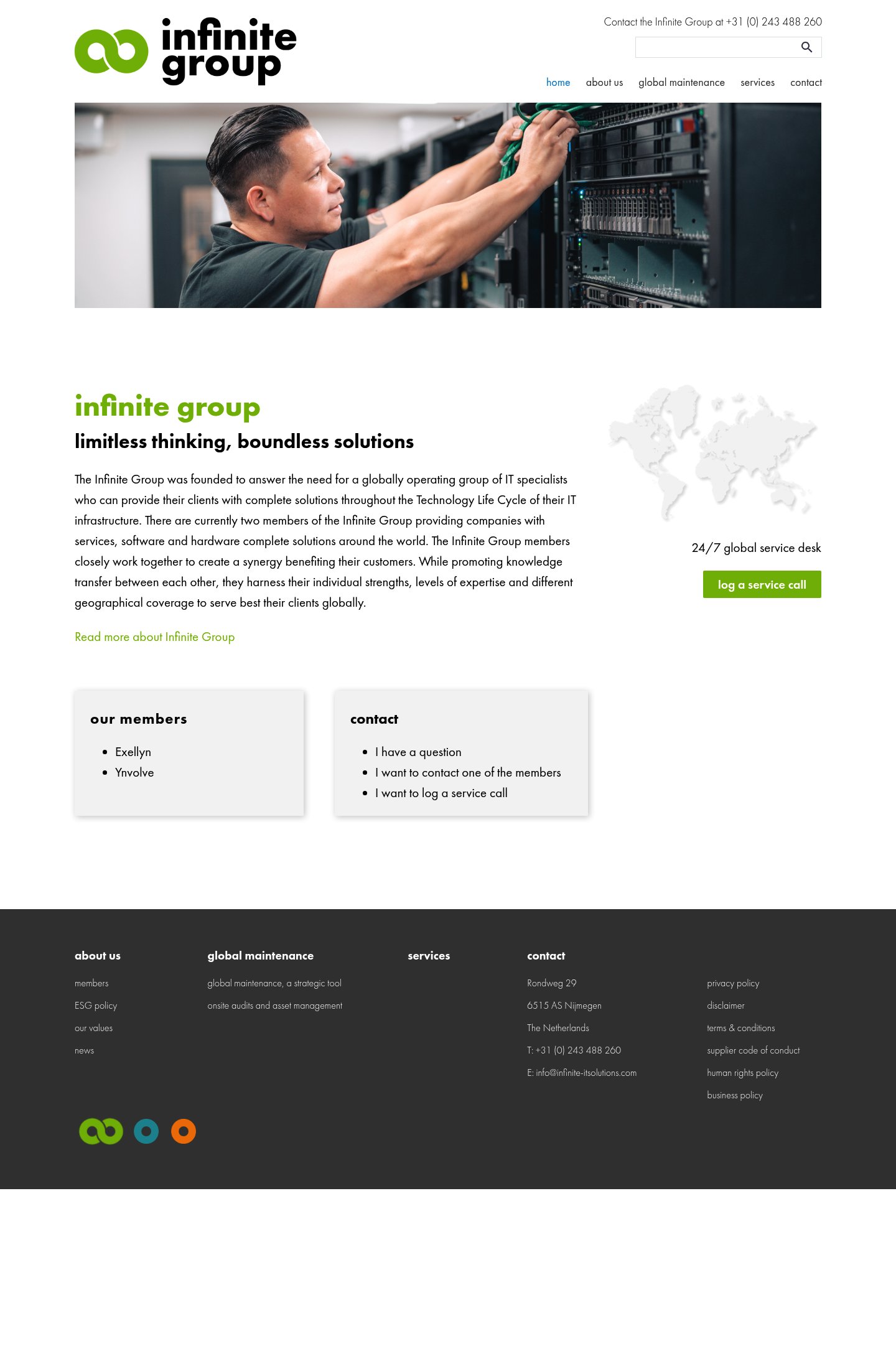 Infinite Group - IT Solutions homepage screenshot
