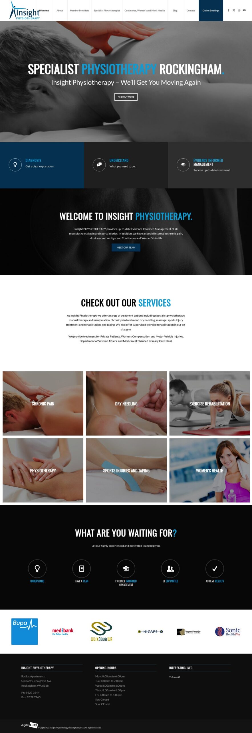 Insight Physiotherapy homepage screenshot