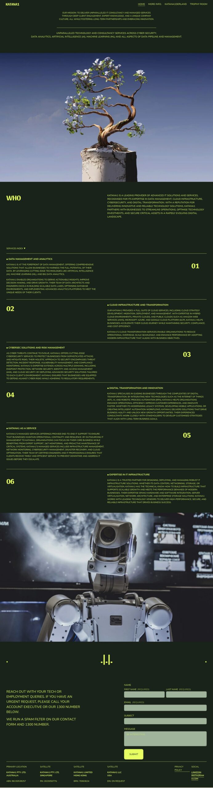 Katana1 homepage screenshot