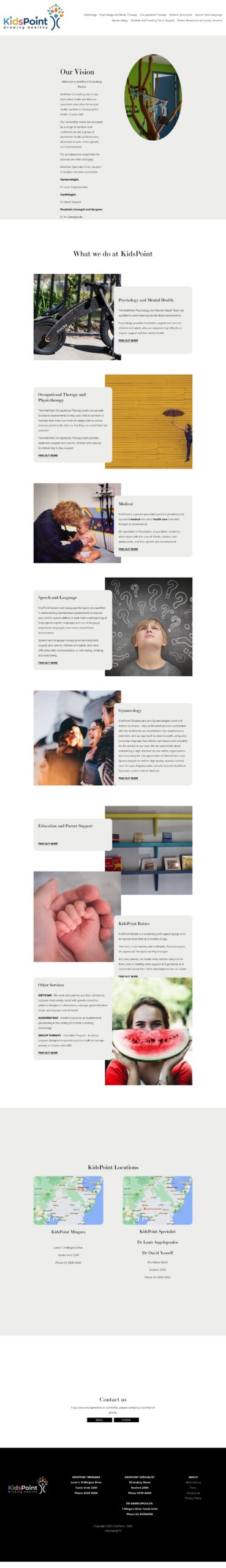 KidsPoint Mingara homepage screenshot