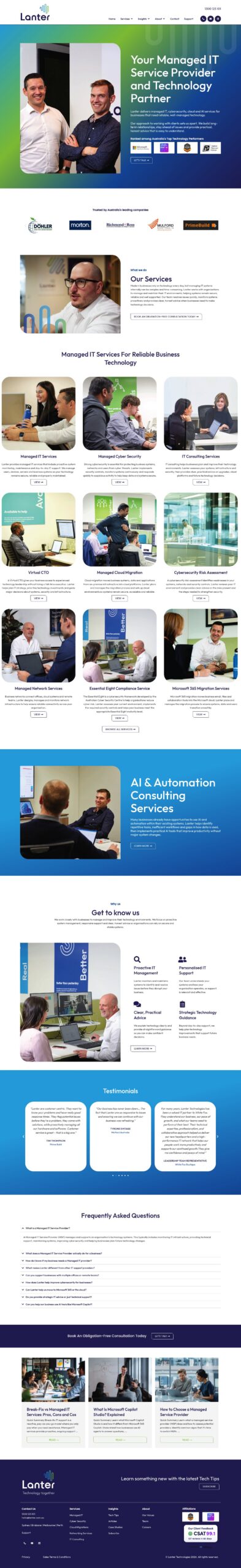 Lanter Technologies homepage screenshot