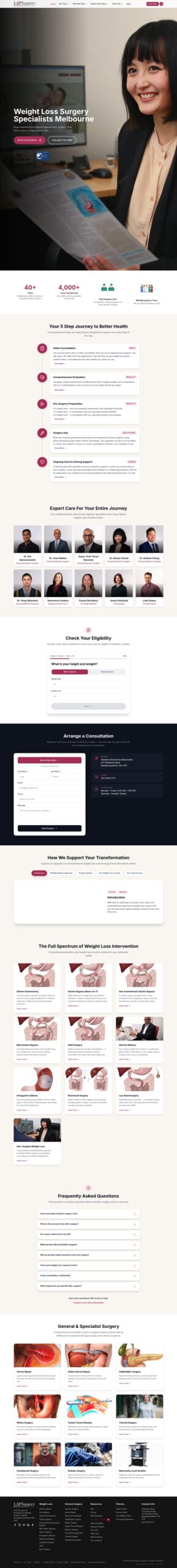 LapSurgery Australia homepage screenshot