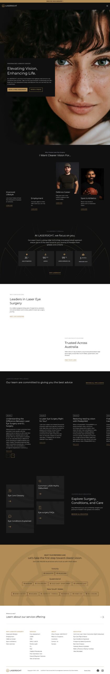 Laser Sight homepage screenshot