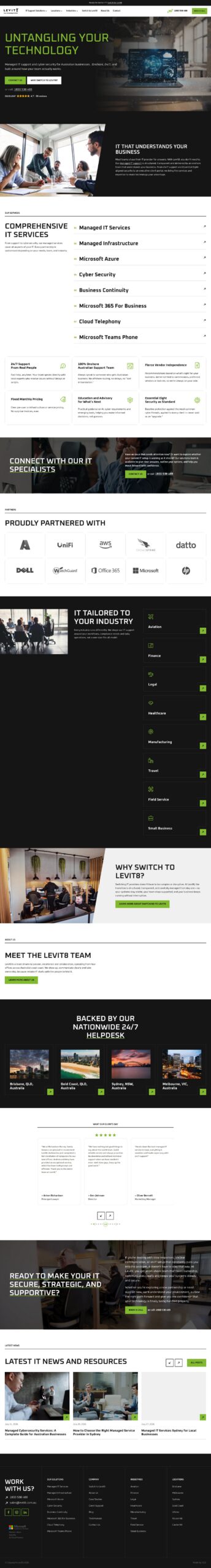 Levit8 Business IT Solutions homepage screenshot
