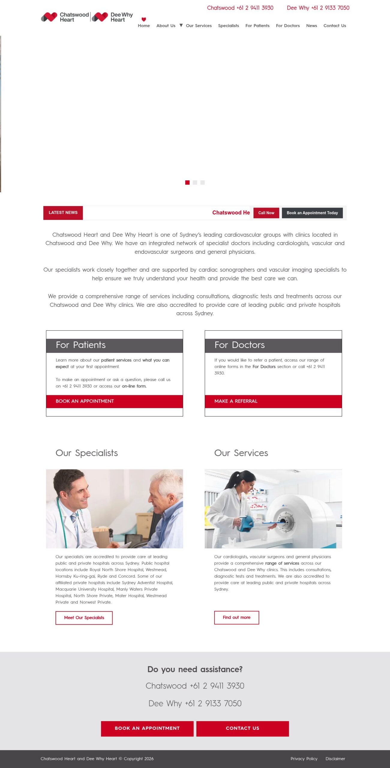 Macquarie Heart Group homepage screenshot