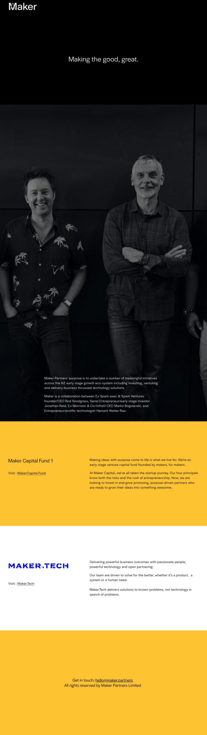 Maker Partners homepage screenshot