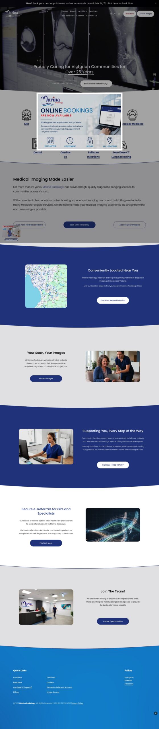 Marinaradiology homepage screenshot