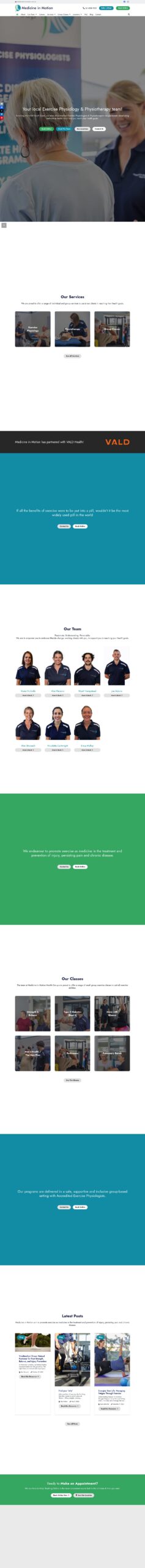 Medicine in Motion Health Group homepage screenshot