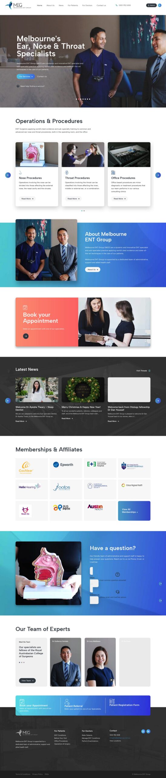 Melbourne ENT Group Pty Ltd homepage screenshot