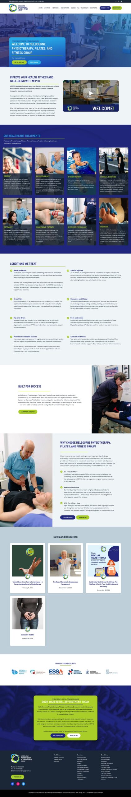 Melbournephysiogroup homepage screenshot