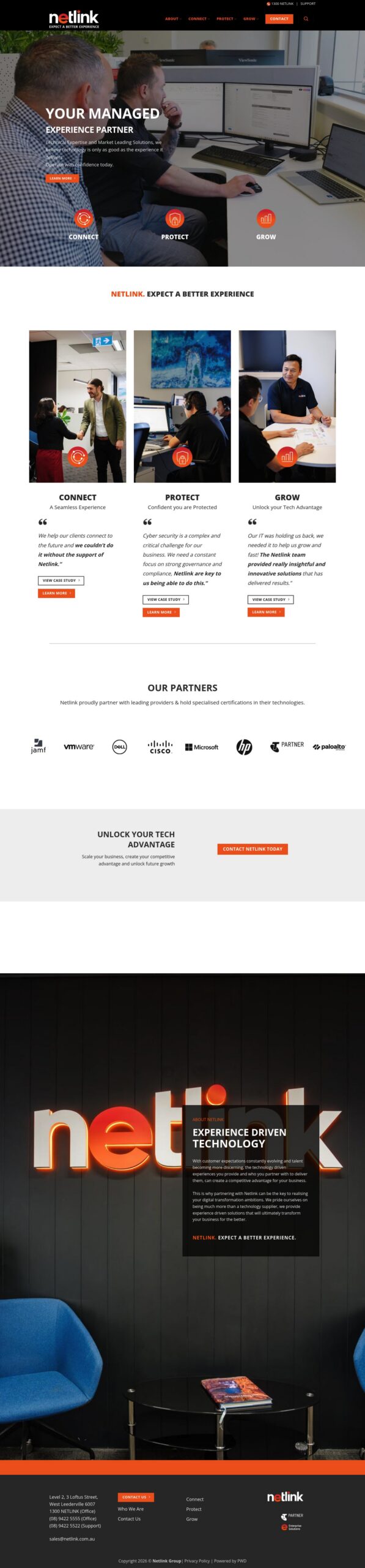 Netlink homepage screenshot
