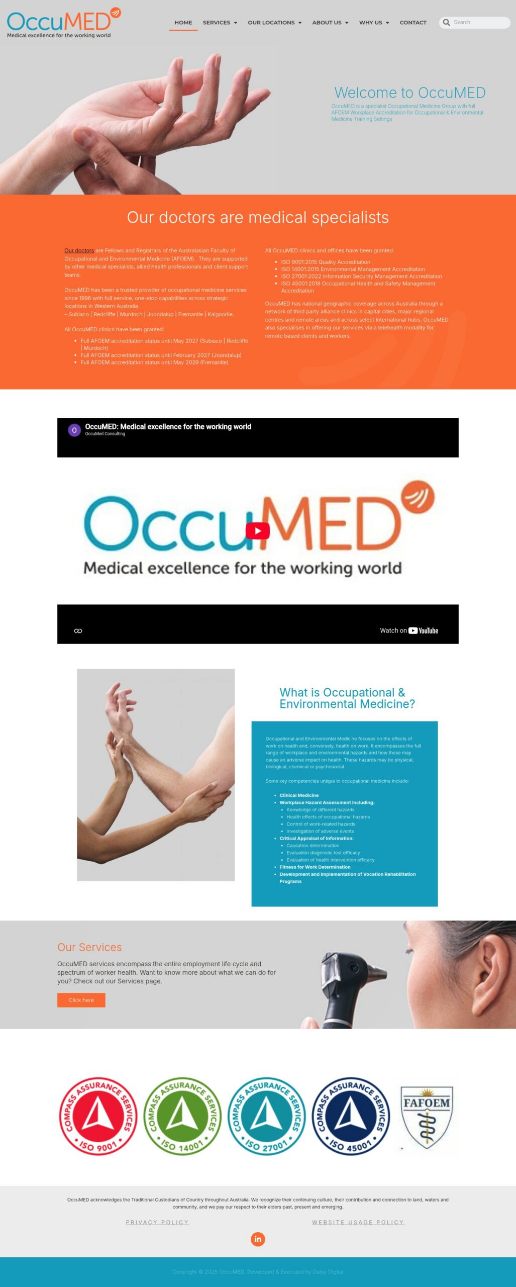 OccuMED Consulting homepage screenshot