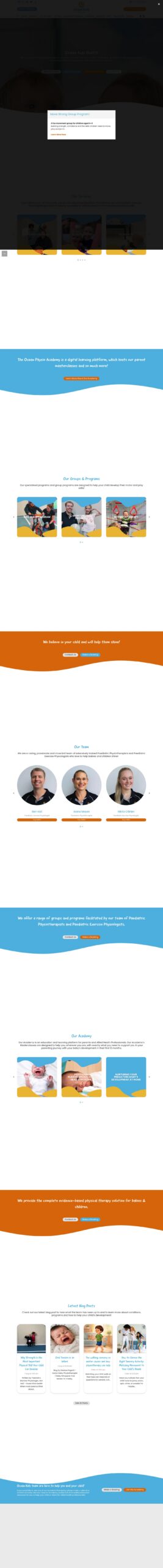 Ocean Kids homepage screenshot