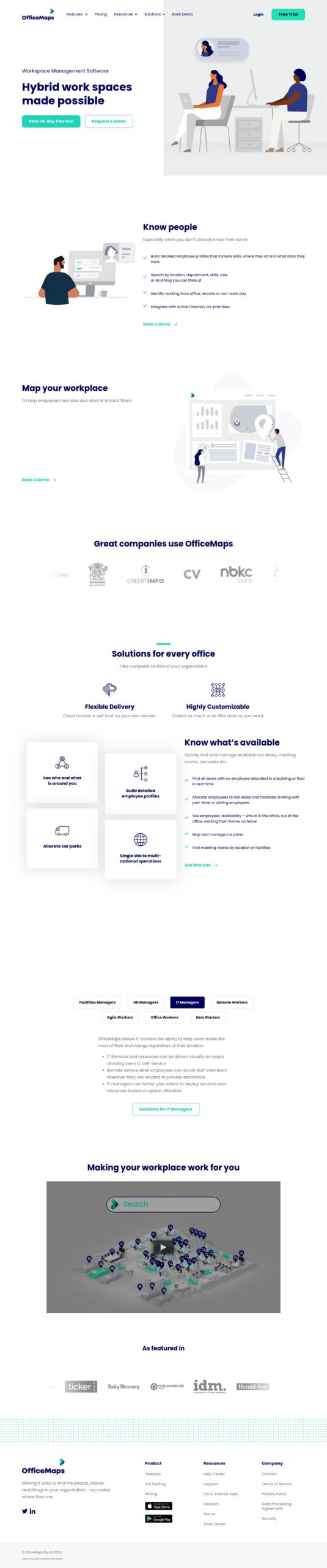 OfficeMaps homepage screenshot