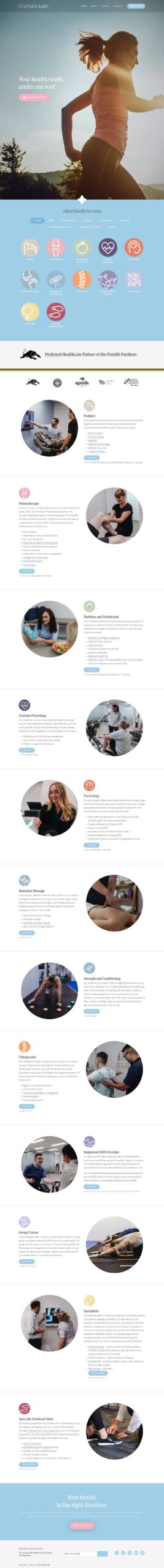 OnePointHealth homepage screenshot