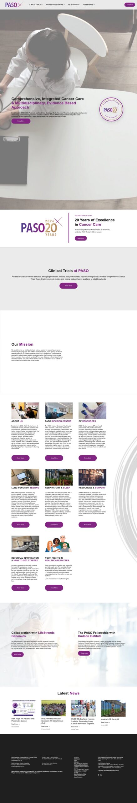 PASO Medical homepage screenshot