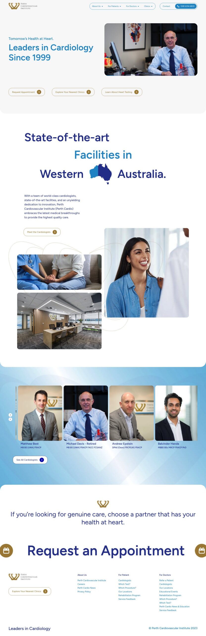 Perth Cardiovascular Institute homepage screenshot