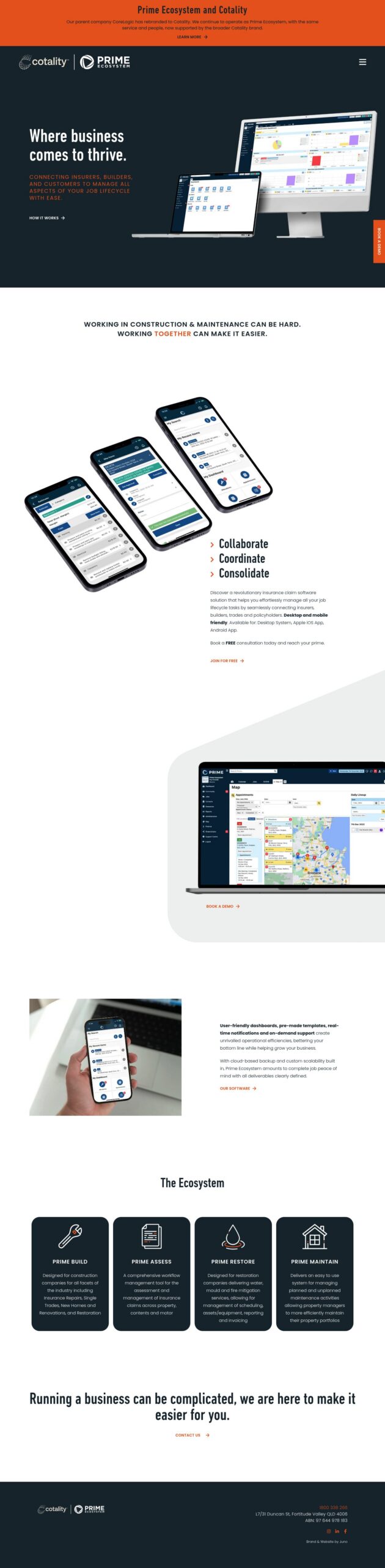 Prime Ecosystem Pty Ltd homepage screenshot