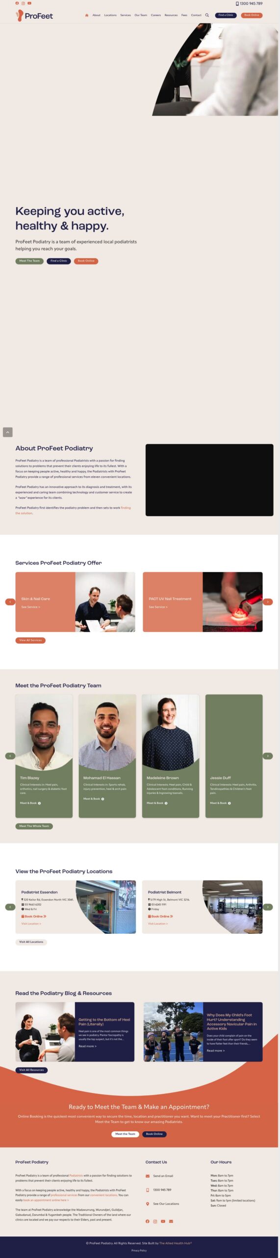 Profeetpodiatry homepage screenshot