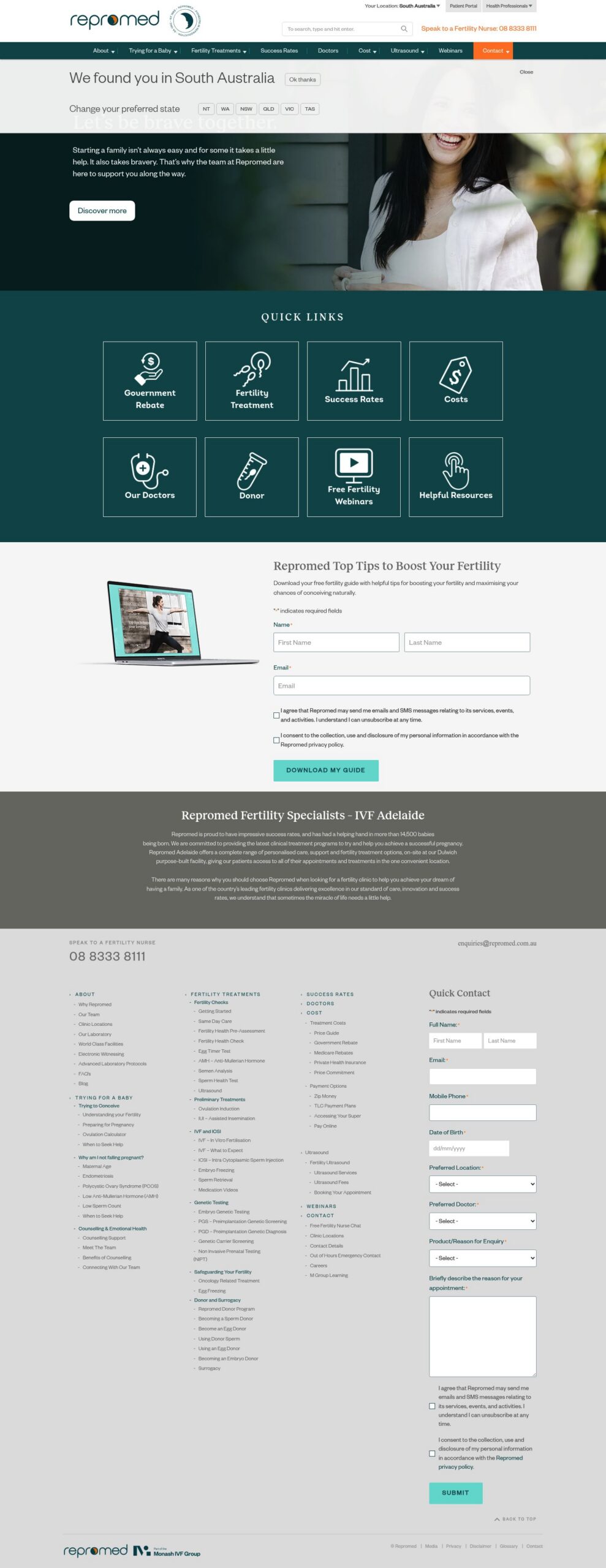 Repromed homepage screenshot