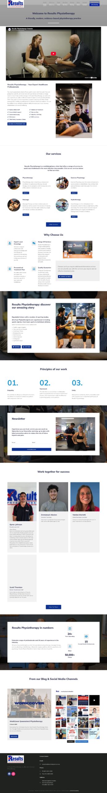 Results Physiotherapy - Sleeman Sports Complex, Chandler homepage screenshot