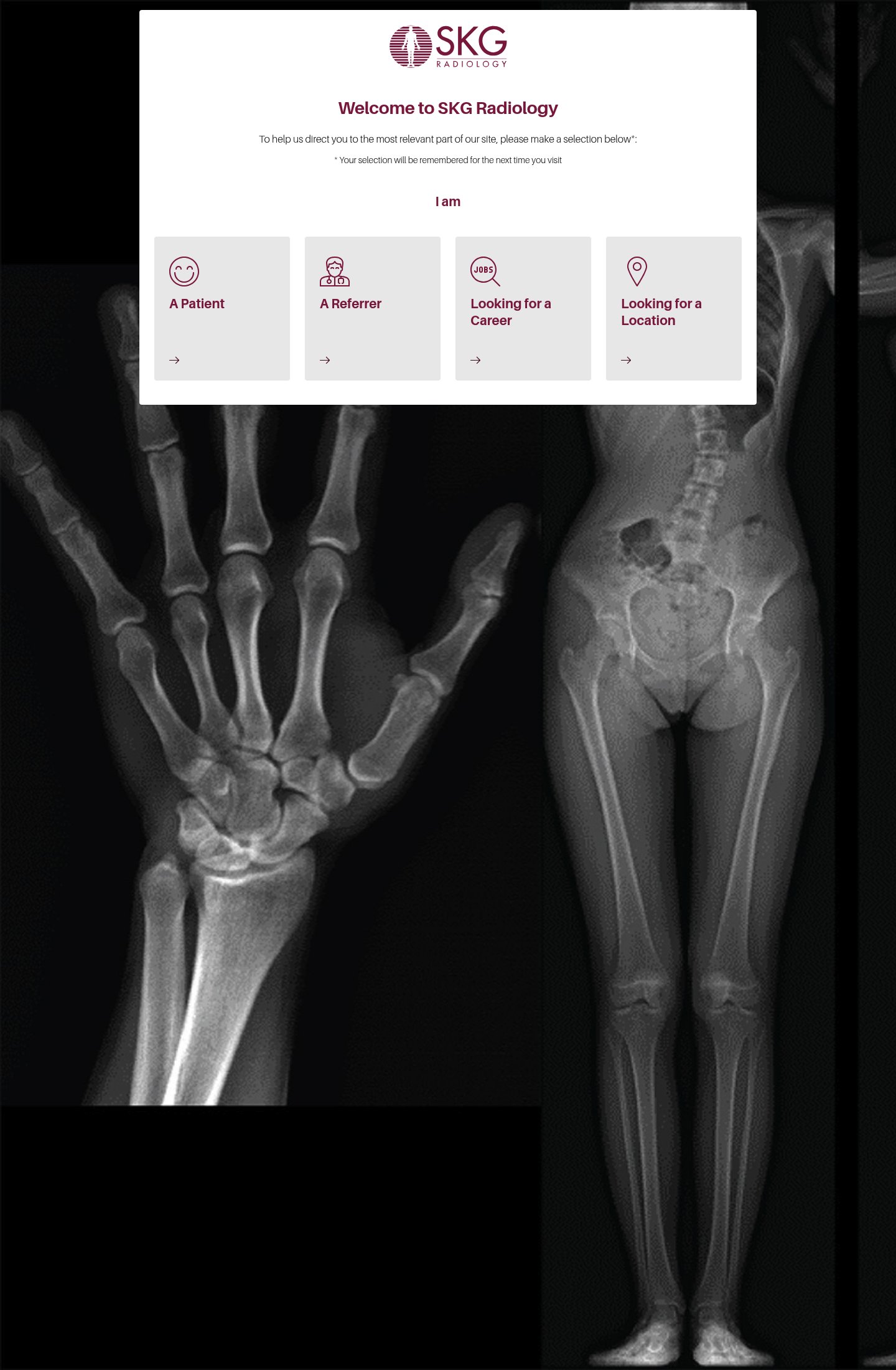 SKG Radiology homepage screenshot