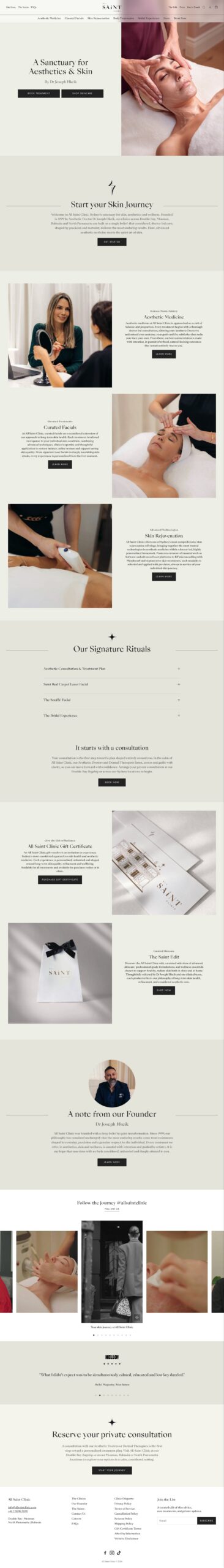 Saint Clinic Group homepage screenshot