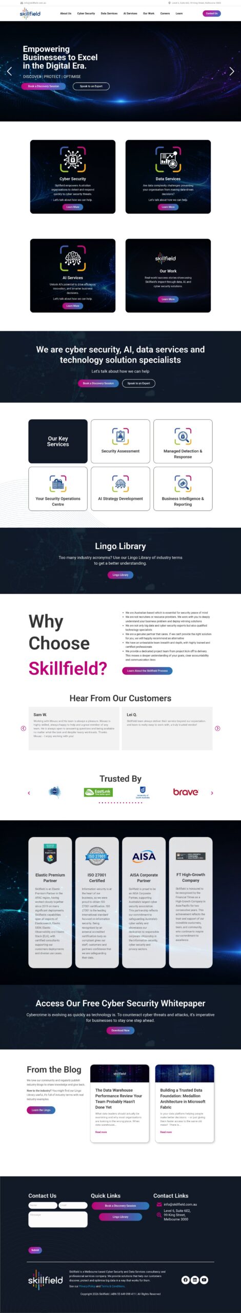Skillfield homepage screenshot