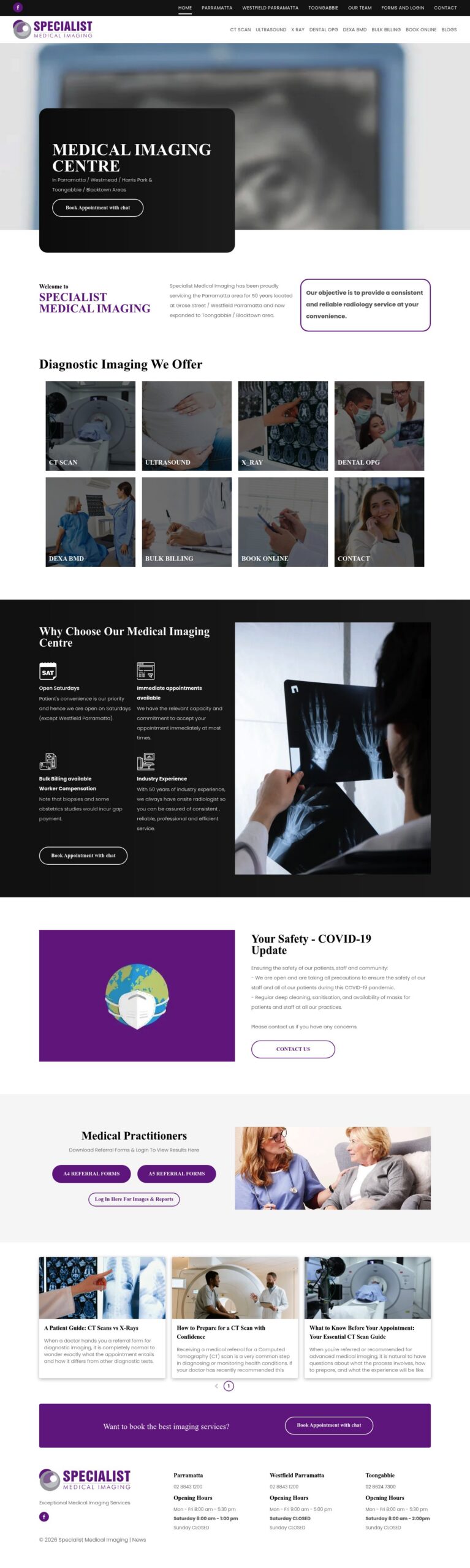 Specialistmedicalimaging homepage screenshot