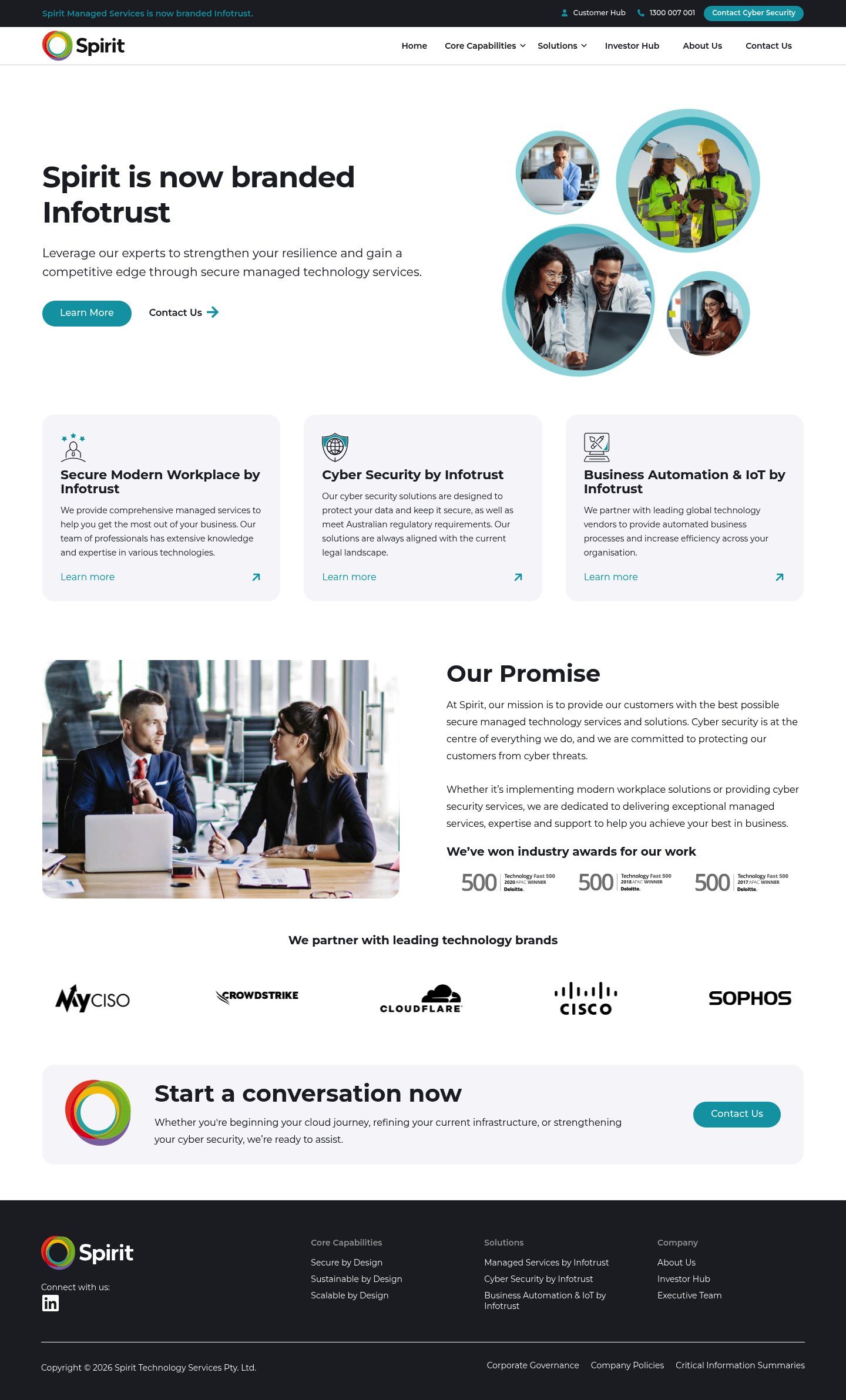 Spirit Technology Solutions homepage screenshot