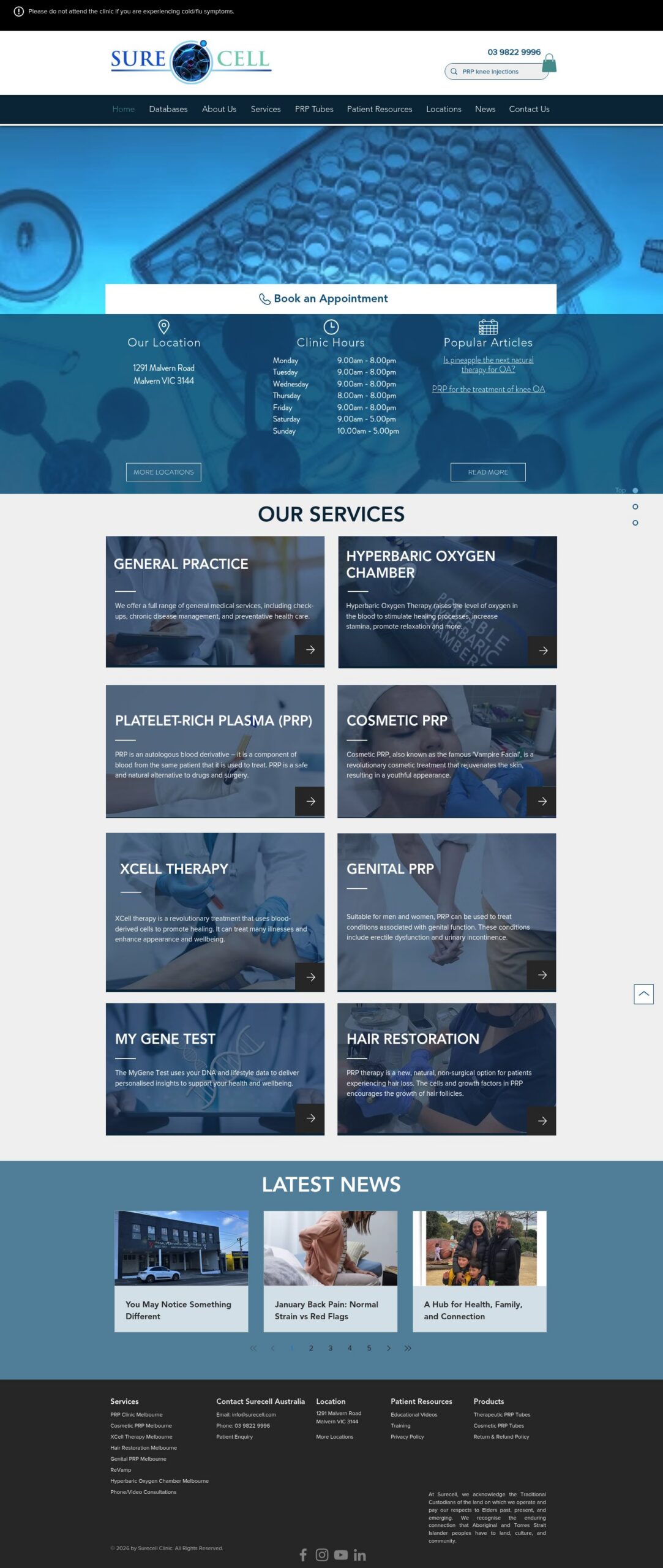 Surecell homepage screenshot