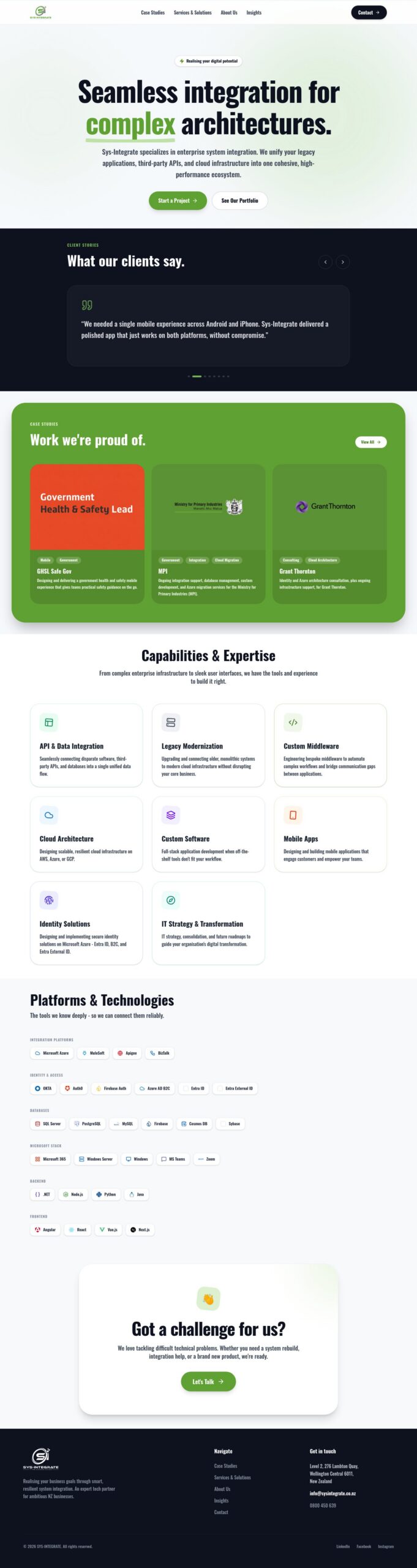 Sys Integrate IT Services Ltd homepage screenshot