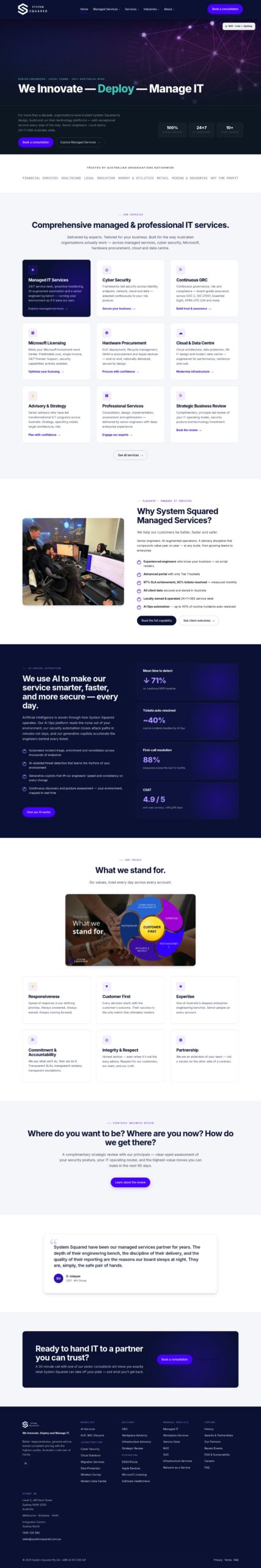 System Squared homepage screenshot
