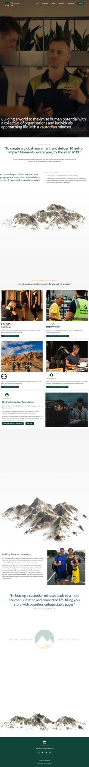 The Custodian Way homepage screenshot