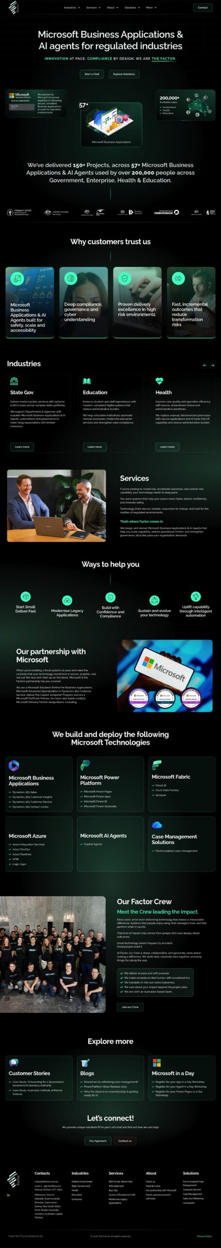 The Factor homepage screenshot