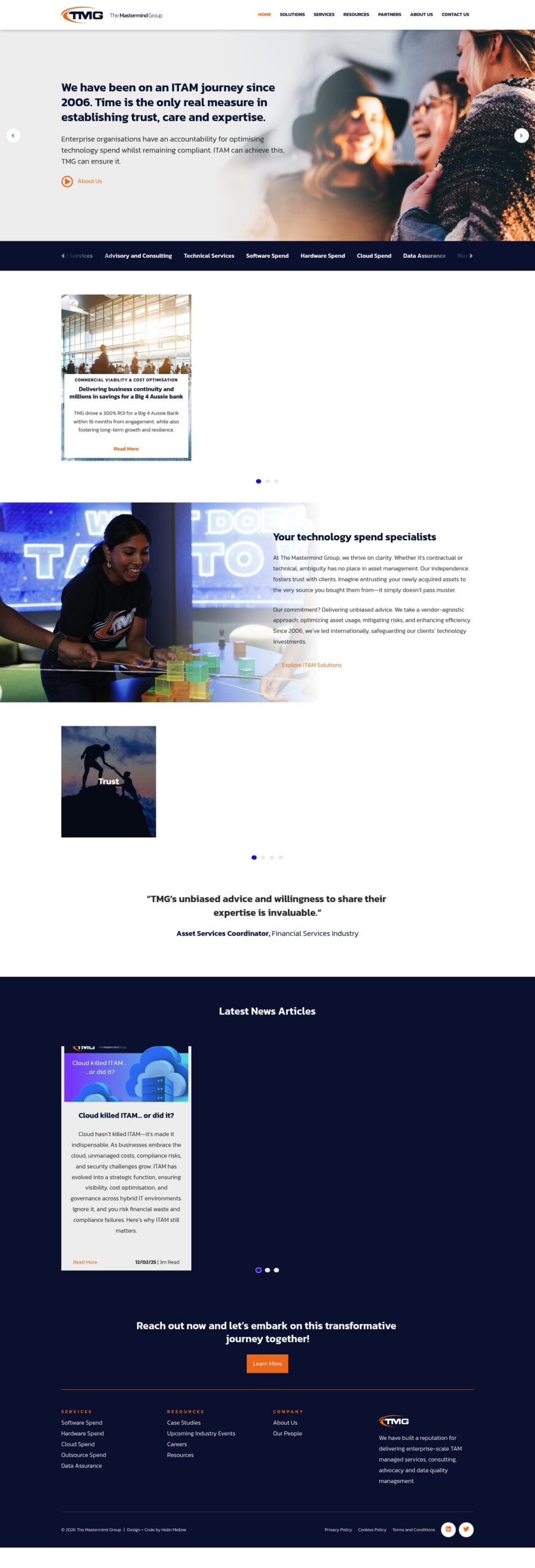 The Mastermind Group homepage screenshot