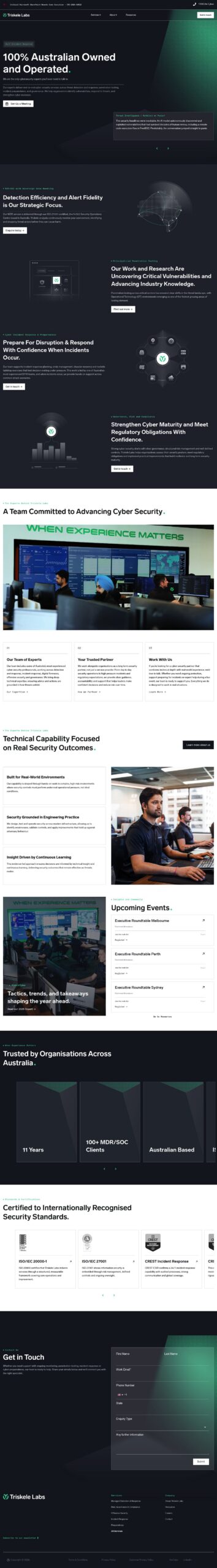 Triskele Labs homepage screenshot