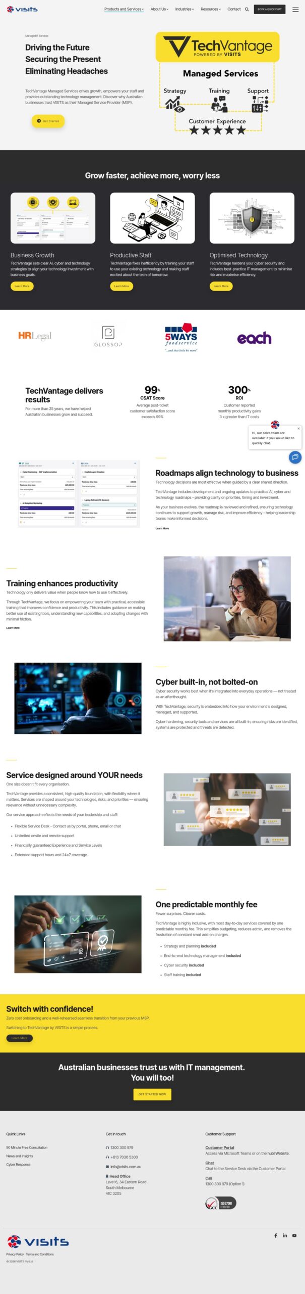VISITS homepage screenshot