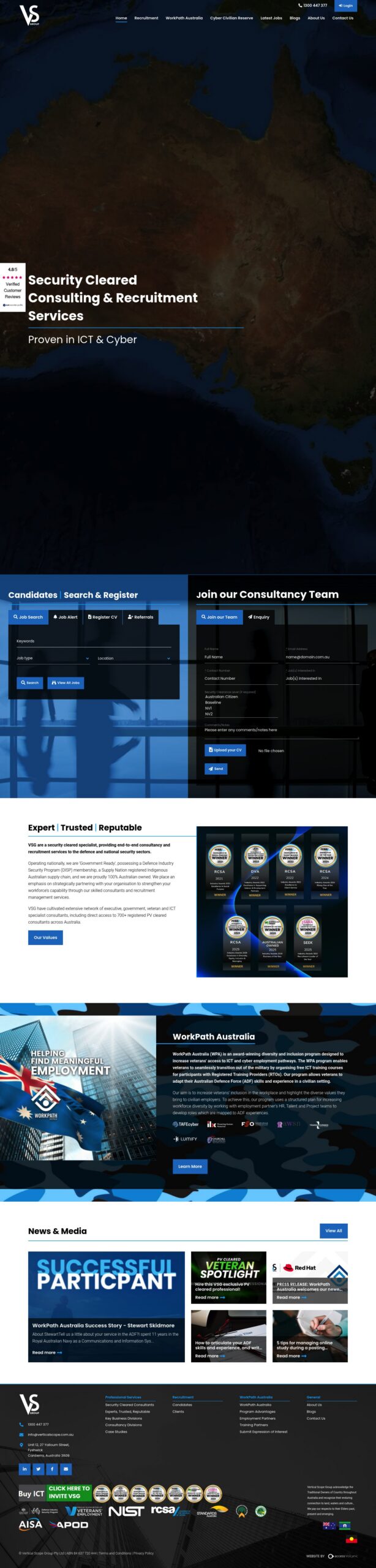 Vertical Scope Group homepage screenshot