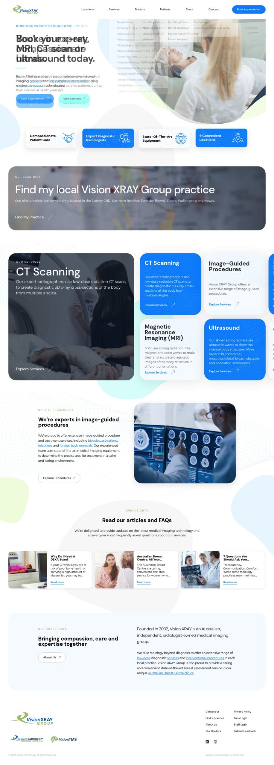 Vision XRAY Group homepage screenshot